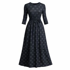 Vintage 90s Black Polka Dot Maxi Dress Belissa Goth Whimsigoth Cottagecore Small